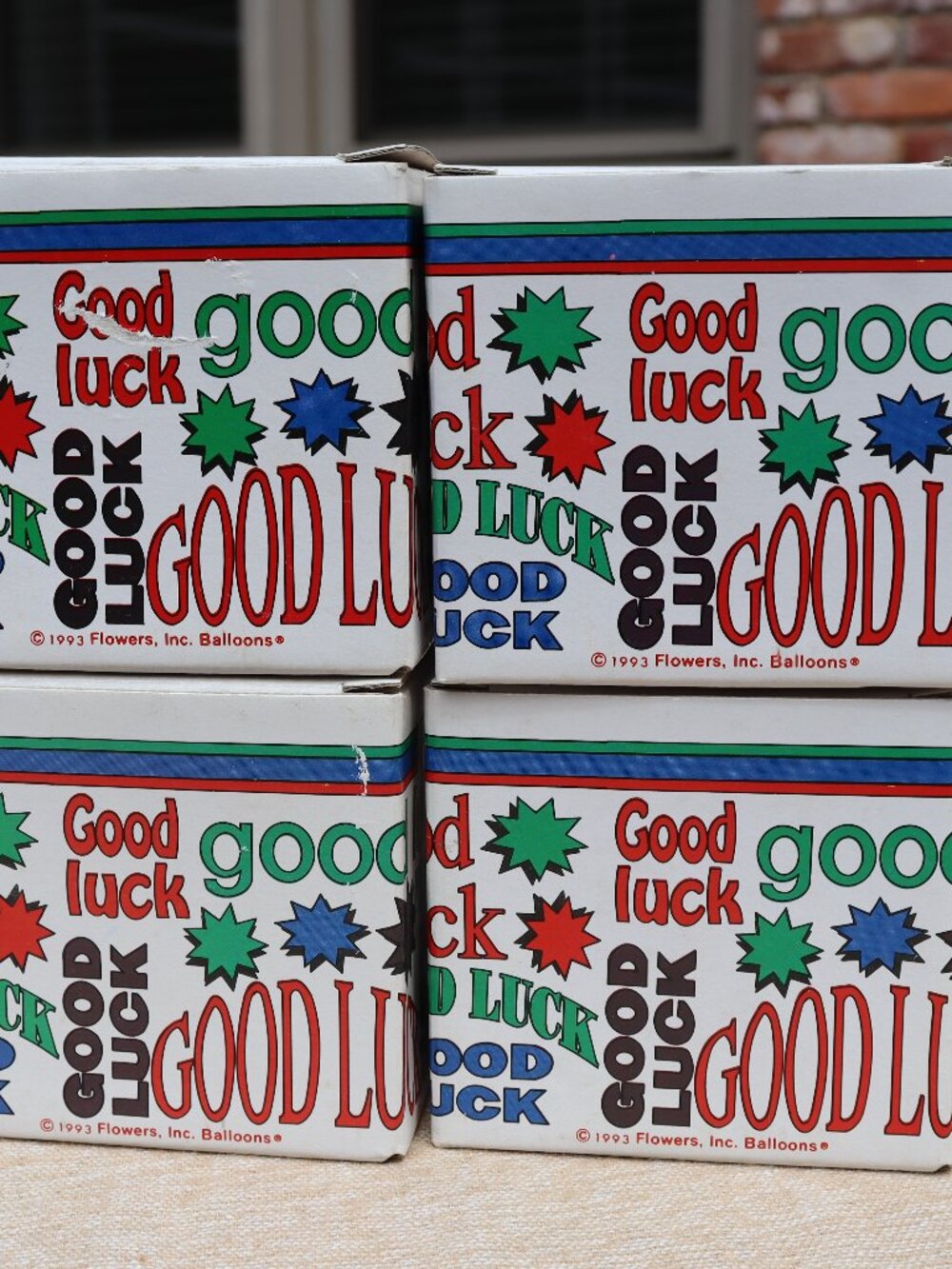 Good Luck Cups from Flowers, Inc. Balloons Set of 4 NIB
